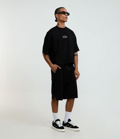 Remera Boxy en Gamuza con Estampa Localizada 2