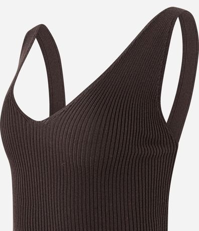 Blusa Musculosa en Punto con Escote en V 5