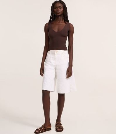 Blusa Musculosa en Punto con Escote en V 2