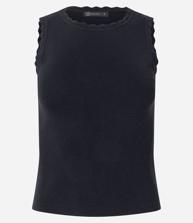 Blusa en Punto con Efecto Nube en el Cuello y Sisa 5