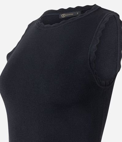 Blusa en Punto con Efecto Nube en el Cuello y Sisa 6