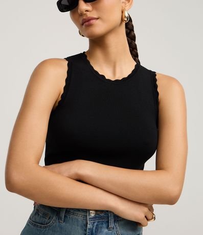 Blusa en Punto con Efecto Nube en el Cuello y Sisa 5