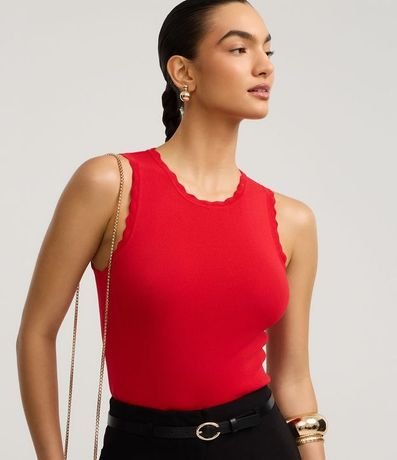 Blusa en Punto con Efecto Nube en el Cuello y Sisa