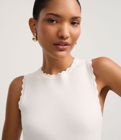 Blusa en Punto con Efecto Nube en el Cuello y Sisa 3