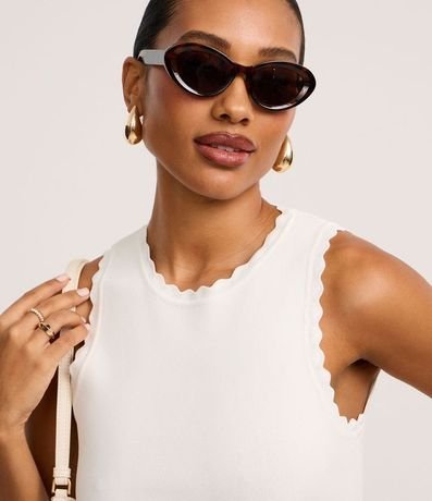 Blusa en Punto con Efecto Nube en el Cuello y Sisa 3