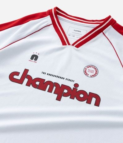 Remera Infantil Deportiva con Estampa Lettering y Tecnologia Dry Tam - 5 A 14 años 7