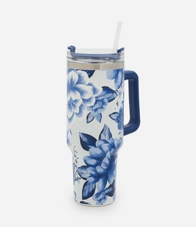 Vaso Térmico en Metal con Estampa Floral 1,2L 1