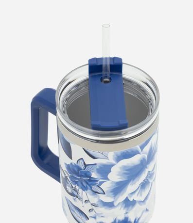 Vaso Térmico en Metal con Estampa Floral 1,2L 2