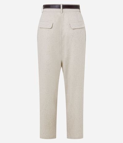 Pantalón Carrot Cintura Alta en Viscolino con Cinturón de PU 5