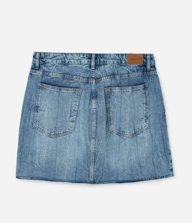 Pollera Corta en Jeans con Bajo a Hilo Curve & Plus Size 6