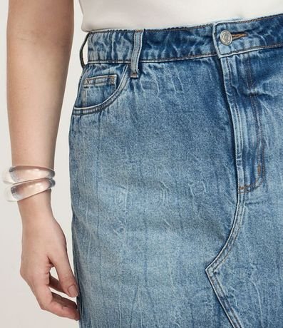 Pollera Corta en Jeans con Bajo a Hilo Curve & Plus Size 2