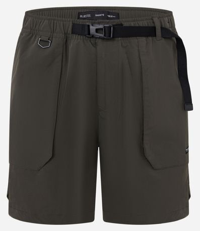 Bermuda Ripstop Liso con Cintura elástica y Cinturón 5