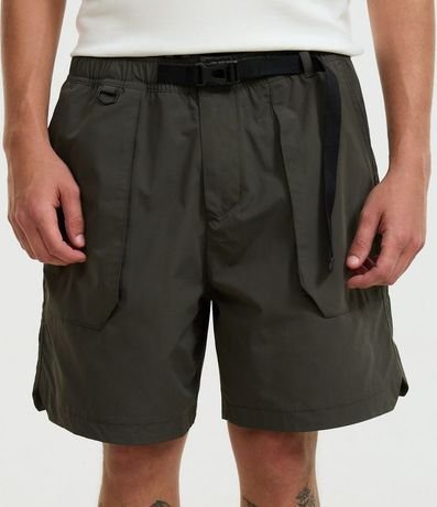 Bermuda Ripstop Liso con Cintura elástica y Cinturón 2