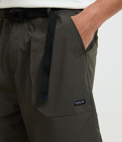 Bermuda Ripstop Liso con Cintura elástica y Cinturón 3