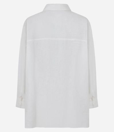 Camisa Oversized en Lino con Bolsillo en el Pecho 8