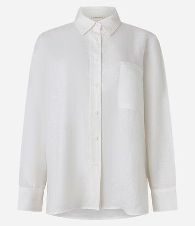 Camisa Oversized en Lino con Bolsillo en el Pecho 6