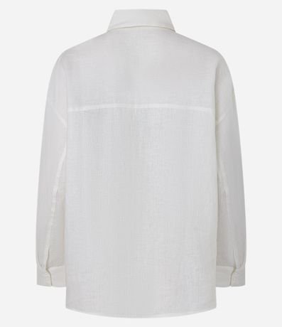 Camisa Oversized en Lino con Bolsillo en el Pecho 7