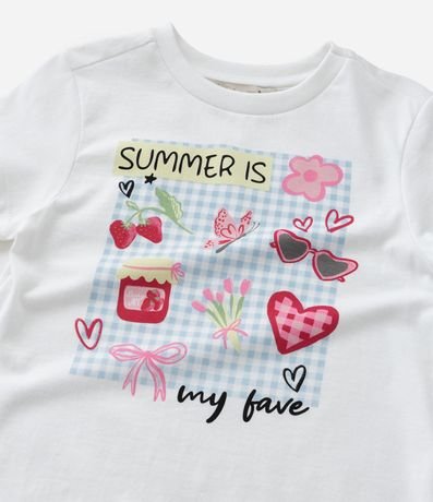 Conjunto Infantil con Estampa Localizada y Lettering Summer Is My Fave - Talle 1 A 6 años 10