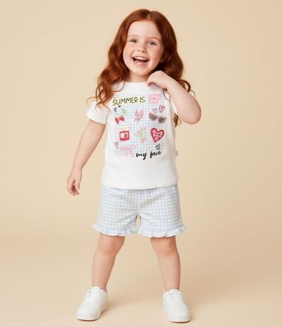 Conjunto Infantil con Estampa Localizada y Lettering Summer Is My Fave - Talle 1 A 6 años 2