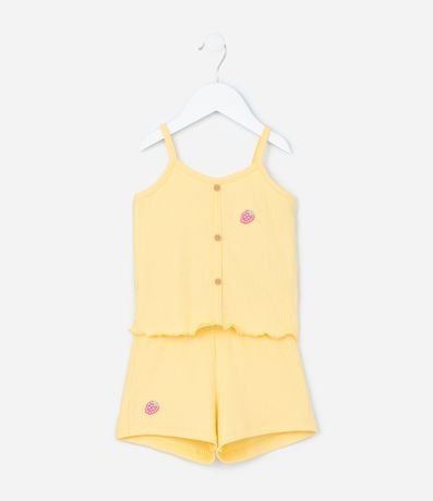 Conjunto Infantil en Rib con Bordado de Frutilla - Talle 1 a 6 años 2