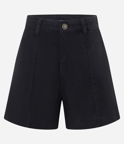 Short Regular en Sarga con Pespunte Contrastante y Bolsillo Cuchillo 5