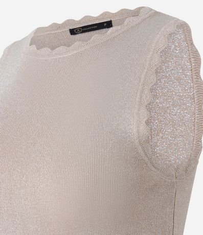 Blusa en Punto con Hilos Metalizados y Relevos en el Cuello 6