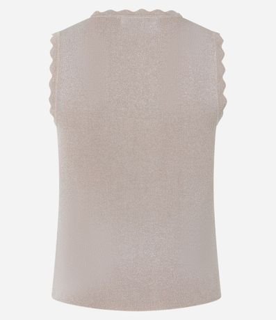 Blusa en Punto con Hilos Metalizados y Relevos en el Cuello 7