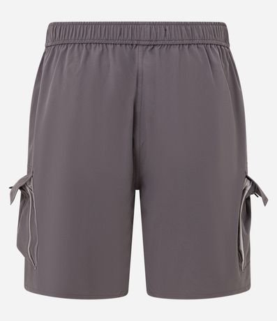 Bermuda Baggy con Cintura Elástica Cinturón Ajustable y Bolsillo Cargo 5