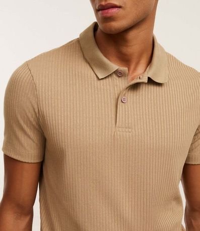 Camisa Slim con Cuello Polo y Textura Acanalada 3