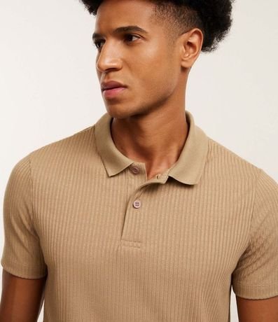 Camisa Slim con Cuello Polo y Textura Acanalada 4