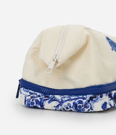Neceser Rectangular en Algodón con Divisória y Bordado 2
