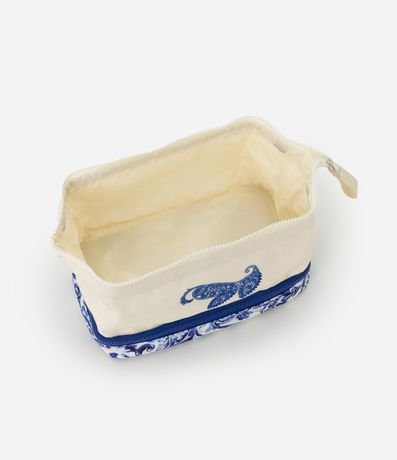 Neceser Rectangular en Algodón con Divisória y Bordado 4