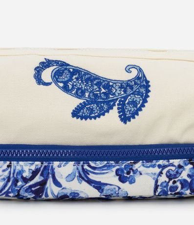 Neceser Rectangular en Algodón con Divisória y Bordado 5