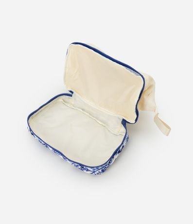 Neceser Rectangular en Algodón con Divisória y Bordado 6