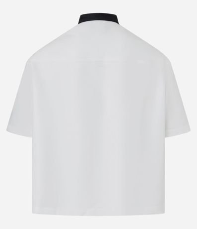 Camisa Oversized en Tricolina con Cuello Contrastante y Estampa Hustle 9