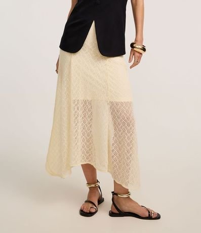 Pollera Long Midi en Encaje con Punto Cutout 3