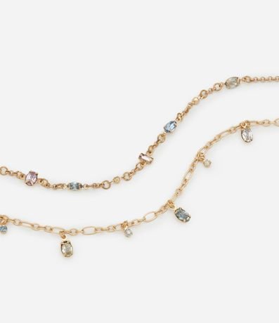 Kit 02 Pulseras en Strass con Colgante Cristales Artificiales 2