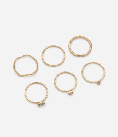 Kit 06 Anillos con Diferentes Formatos Delicados