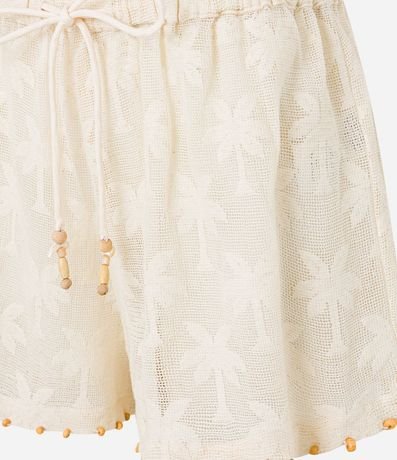 Salida de Playa Short con Textura de Palmeras y Adornos Mentos de Madera 5