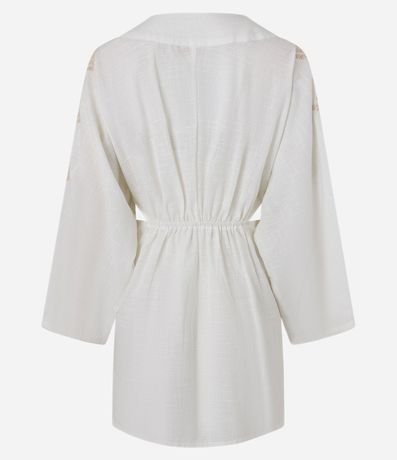 Salida de Playa Vestido Corto con Bordado de Caracoles y Cutout Lateral 7