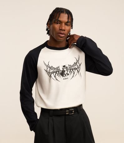 Remera Comfort en Algodón con Estampa de Gato