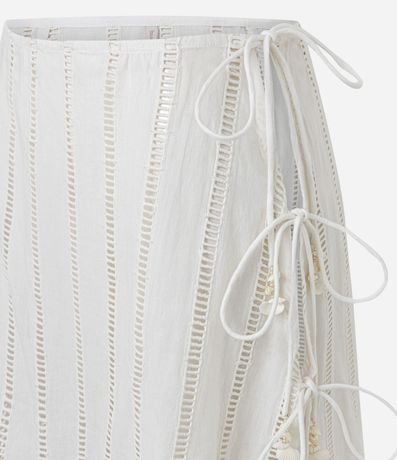 Salida de Playa Pollera Corta con Detalle Laise y Lazos Laterales 6