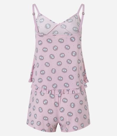 Pijama Short Doll en Microfibra con Estampa de Ojo Turco 7