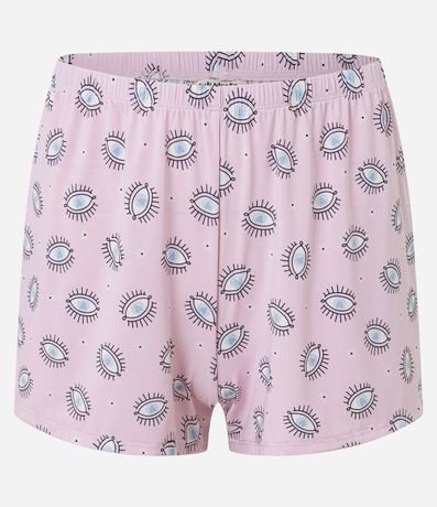 Pijama Short Doll en Microfibra con Estampa de Ojo Turco 8