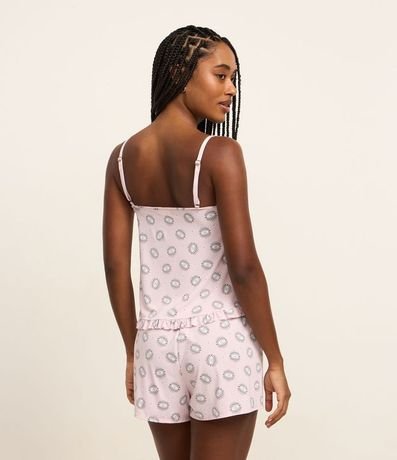 Pijama Short Doll en Microfibra con Estampa de Ojo Turco 5