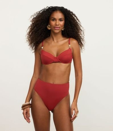 Bikini Top Media Taza en Microfibra con Pedrería en los Breteles 2