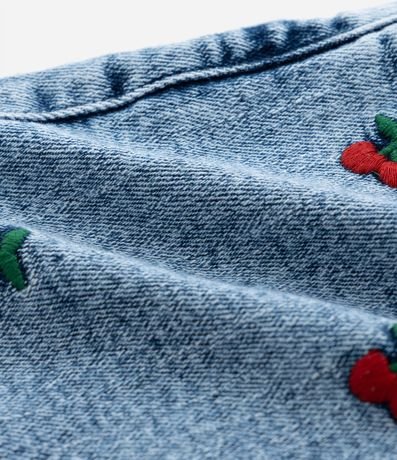 Short Infantil en Jeans con Bordado de Cerezas - Talle 5 a 14 años 3