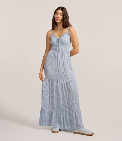 Vestido Largo en Viscosa con Estampa Floral