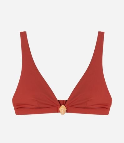 Bikini Top Triangulo Fixo Alargado en Microfibra con Piedra nen el Centro