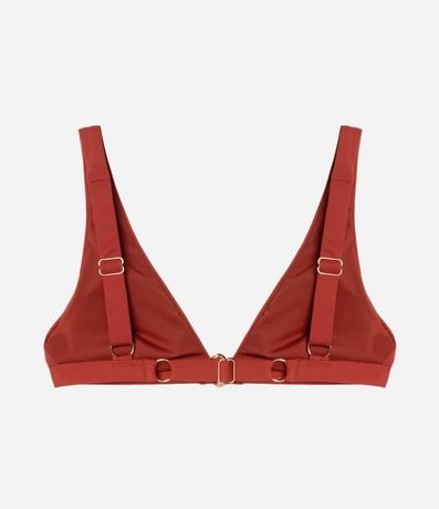 Bikini Top Triangulo Fixo Alargado en Microfibra con Piedra nen el Centro 2